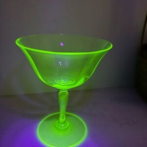 vintage uranium glass cocktail or sherbet coupe glass
